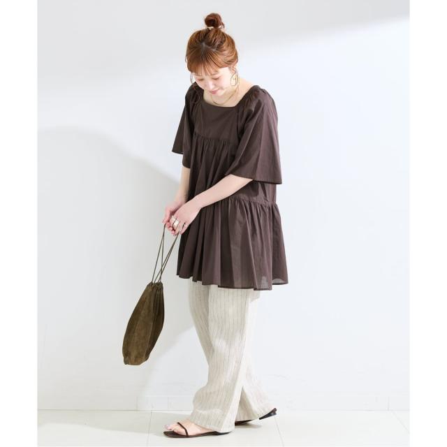 ベーセーストック（B．C STOCK）/手洗い可 / 2WAYオフショルティアードチュニック_10