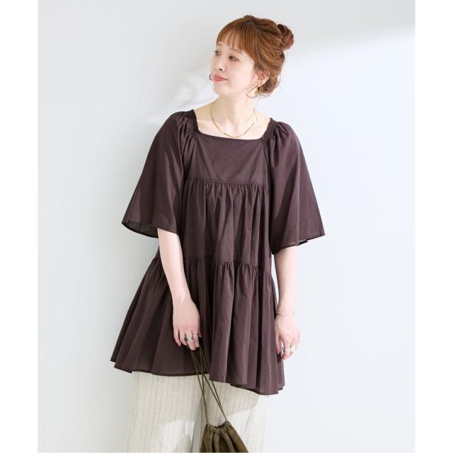 ベーセーストック（B．C STOCK）/手洗い可 / 2WAYオフショルティアードチュニック_12