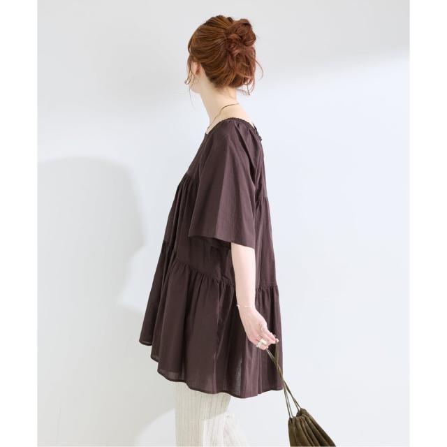 ベーセーストック（B．C STOCK）/手洗い可 / 2WAYオフショルティアードチュニック_13