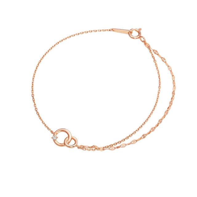 カナル４℃（canal4’C）/ シルバー ダブルループモチーフ ブレスレット