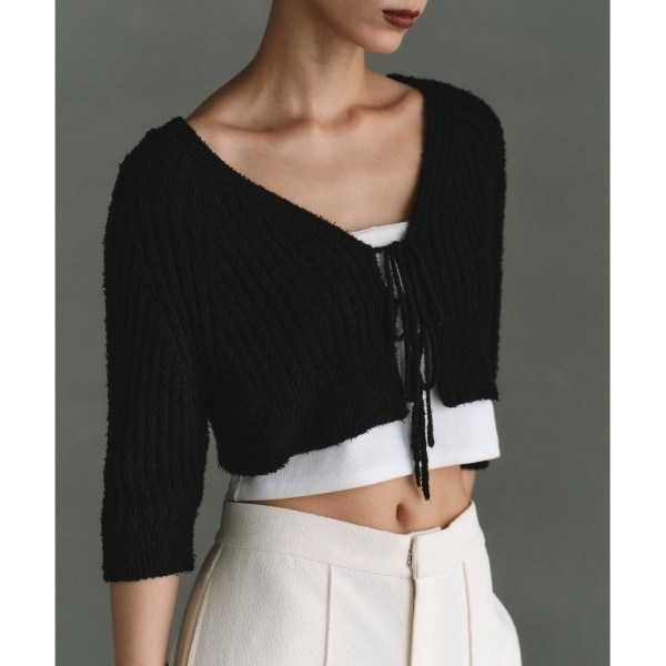 コードエー（CODE A）/CODE A｜carl yarn 2way short cardigan