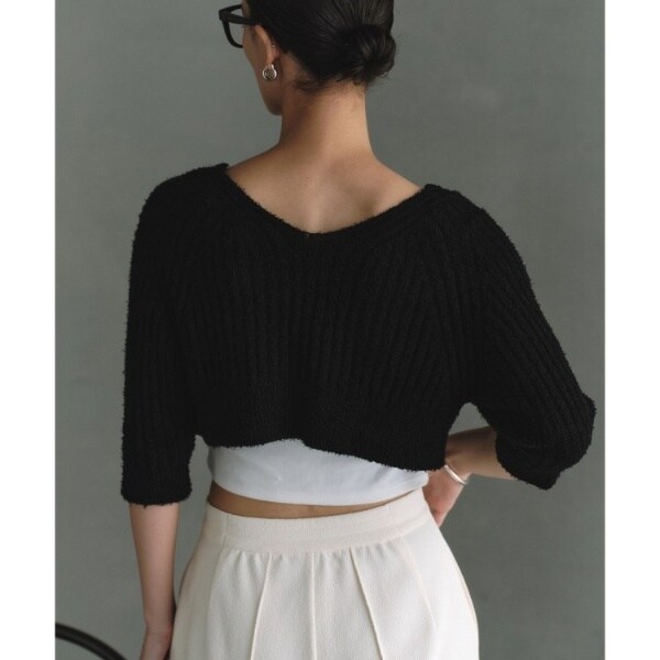 コードエー（CODE A）/CODE A｜carl yarn 2way short cardigan