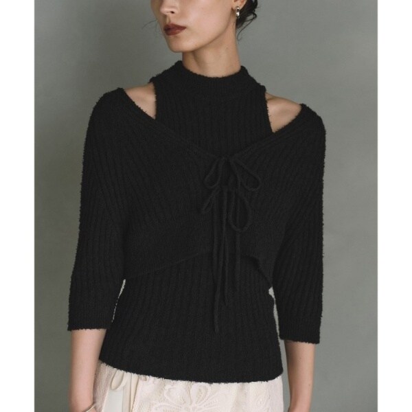 コードエー（CODE A）/CODE A｜carl yarn 2way short cardigan