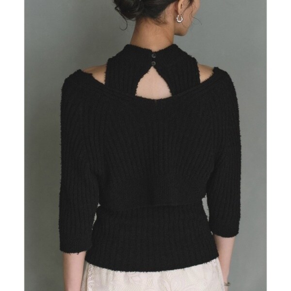 コードエー（CODE A）/CODE A｜carl yarn 2way short cardigan