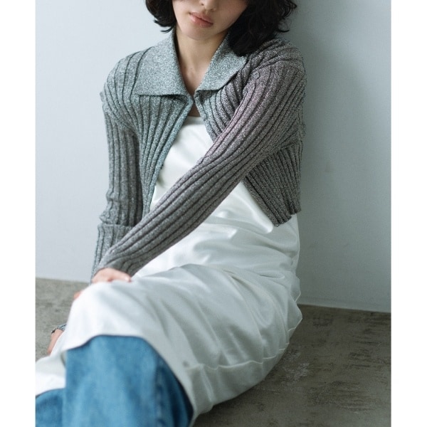 コードエー（CODE A）/CODE A｜lame knit cardigan
