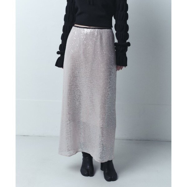 コードエー（CODE A）/CODE A｜Sequinned midi skirt