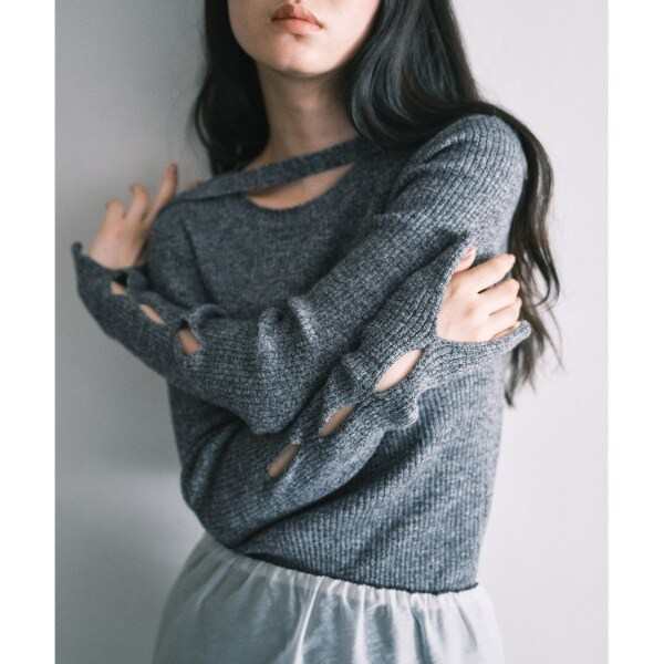 コードエー（CODE A）/CODE A｜melange knit cutting pullover