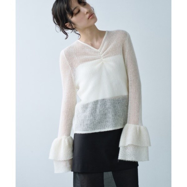 コードエー（CODE A）/bell sleeve mohair pullover