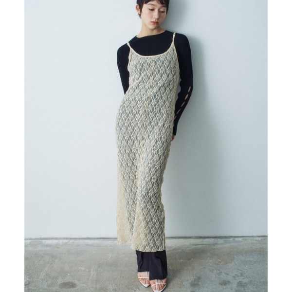 コードエー（CODE A）/stretch lace cami dress