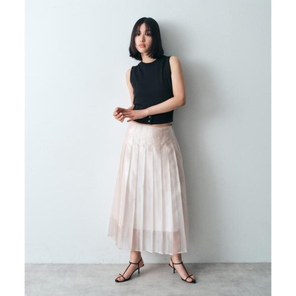 コードエー（CODE A）/shiny sheer pleated skirt_2