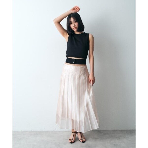 コードエー（CODE A）/shiny sheer pleated skirt_3