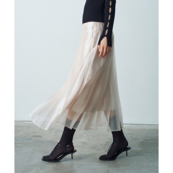 コードエー（CODE A）/shiny sheer pleated skirt_5
