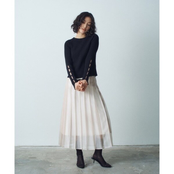 コードエー（CODE A）/shiny sheer pleated skirt 【公式通販】