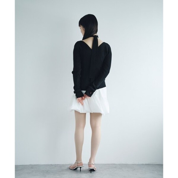 コードエー（CODE A）/open neck bow knit