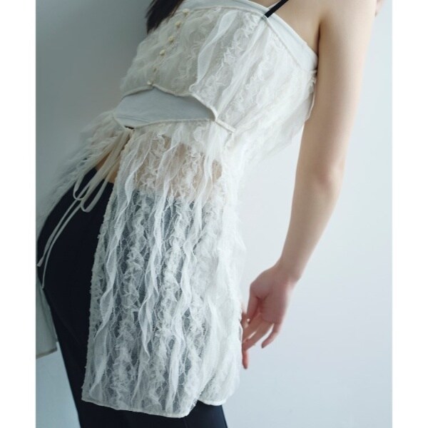 コードエー（CODE A）/fril lace apron blouse_3