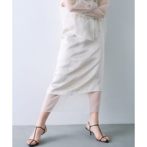 コードエー（CODE A）/sheer washer layered skirt