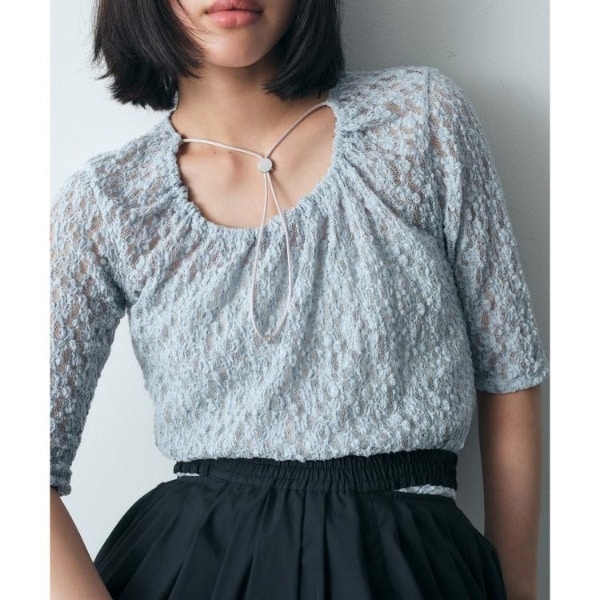 コードエー（CODE A）/lace layered pullover