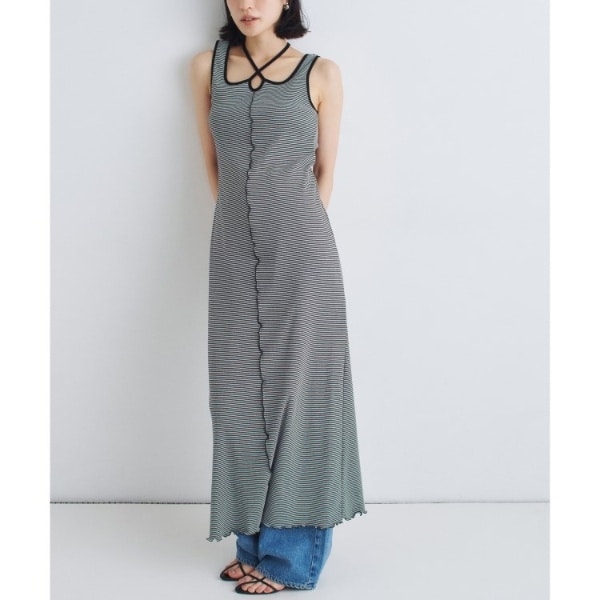 コードエー（CODE A）/chic border jersey dress