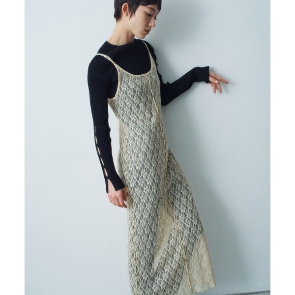 コードエー（CODE A）/stretch lace cami dress_3