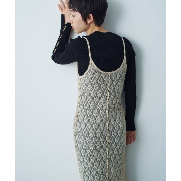 コードエー（CODE A）/stretch lace cami dress_4