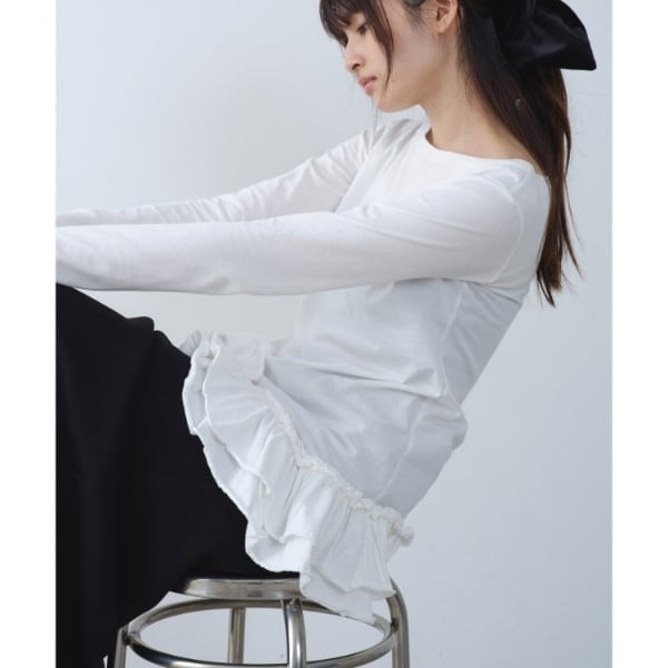 コードエー（CODE A）/easy ruffled tee