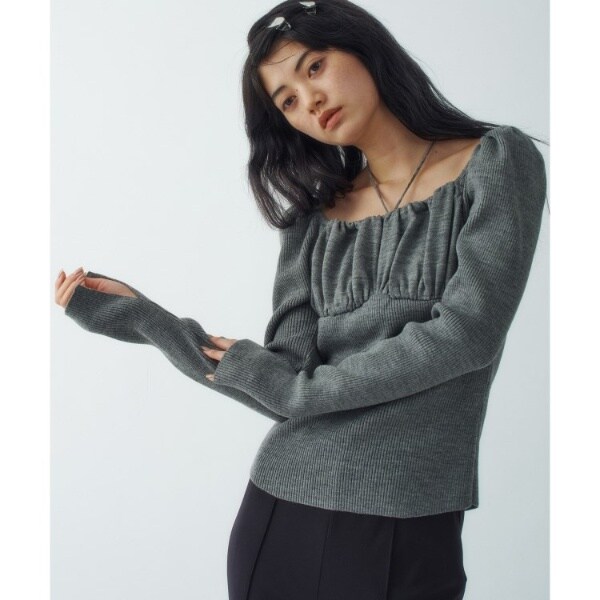 コードエー（CODE A）/femi gather rib knit