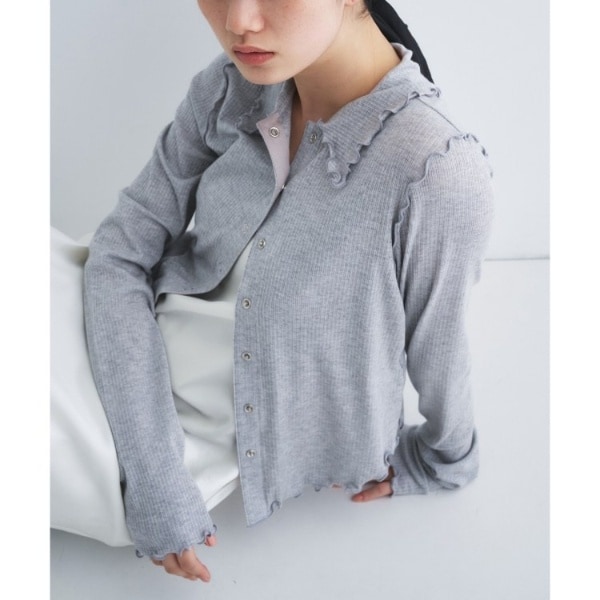 コードエー（CODE A）/edge−fit ribbed cardigan