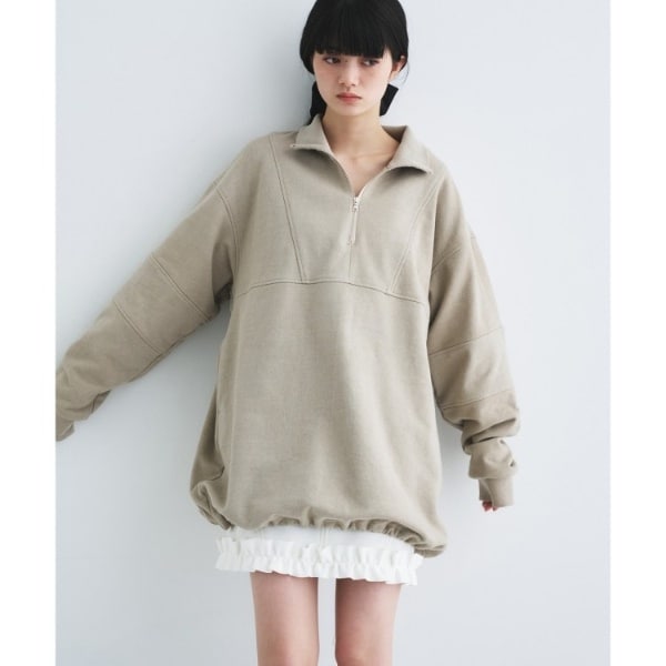 コードエー（CODE A）/half zip sweat mini dress