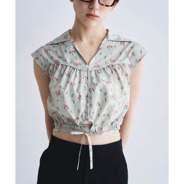 コードエー（CODE A）/flower Vneck pullover