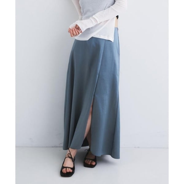 コードエー（CODE A）/satin slit flare skirt_1