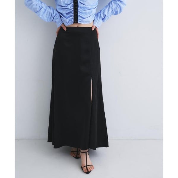 コードエー（CODE A）/satin slit flare skirt_2
