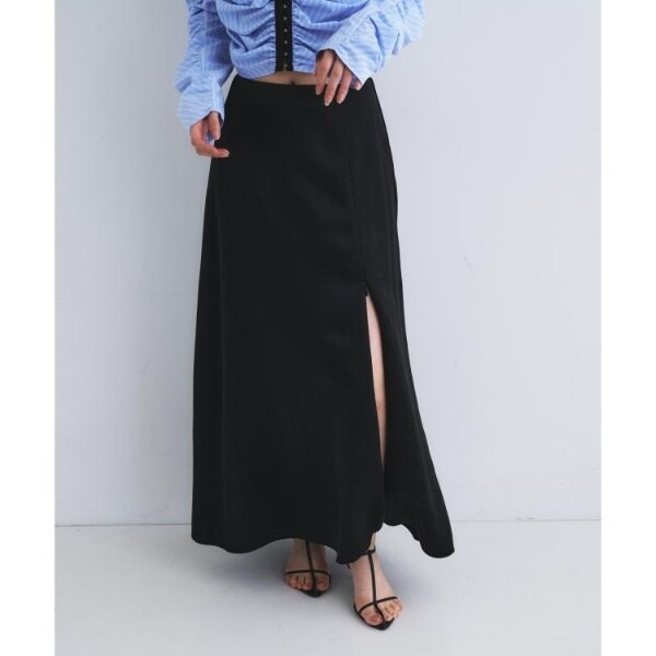 コードエー（CODE A）/satin slit flare skirt_5