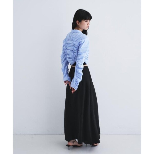 コードエー（CODE A）/satin slit flare skirt_9