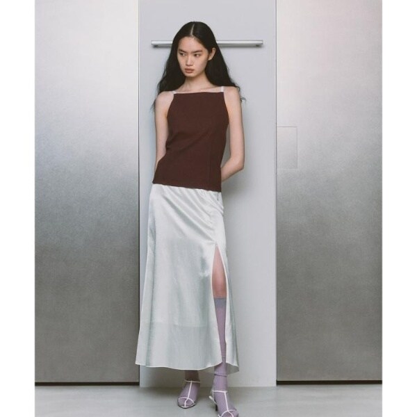 コードエー（CODE A）/satin slit flare skirt_12
