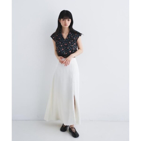 コードエー（CODE A）/satin slit flare skirt_13