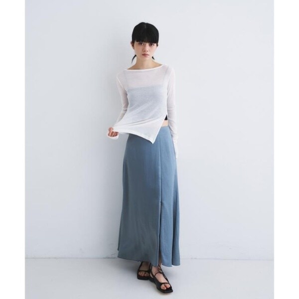 コードエー（CODE A）/satin slit flare skirt_17