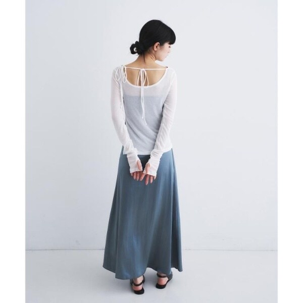 コードエー（CODE A）/satin slit flare skirt_18