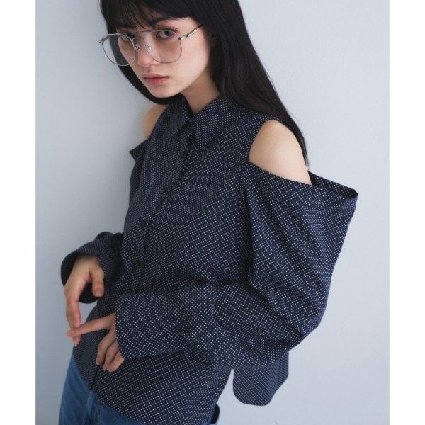 コードエー（CODE A）/dots open shoulder shirts