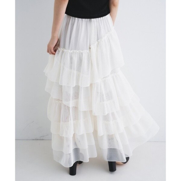 コードエー（CODE A）/M dramatic dot tulle skirt_4