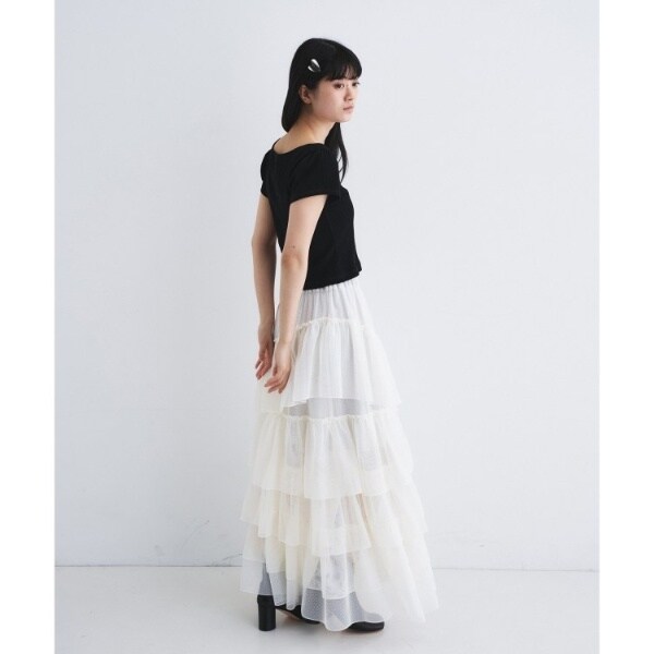 コードエー（CODE A）/M dramatic dot tulle skirt_7