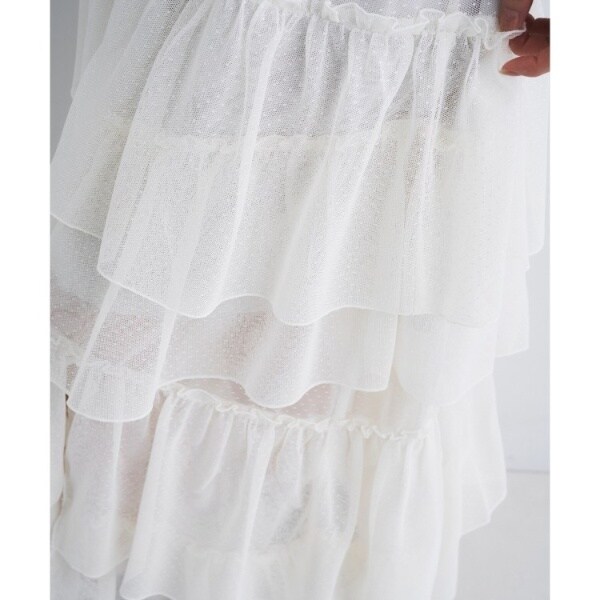 コードエー（CODE A）/M dramatic dot tulle skirt_8