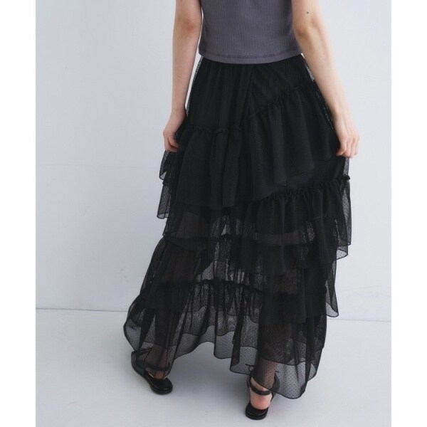コードエー（CODE A）/M dramatic dot tulle skirt_12