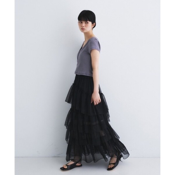 コードエー（CODE A）/M dramatic dot tulle skirt_13