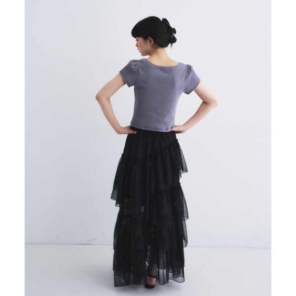 コードエー（CODE A）/M dramatic dot tulle skirt_14