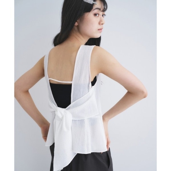 コードエー（CODE A）/back ribbon flare tops