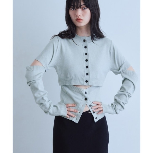 コードエー（CODE A）/modular button knit cardigan
