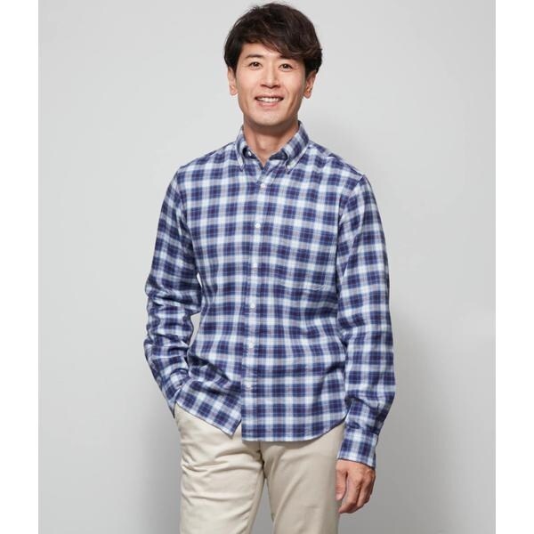 ニューヨーカー（NEWYORKER）/オーガニックコットン ブルーオンブレー 長袖ショートボタンダウンシャ  の通販は 10,582円