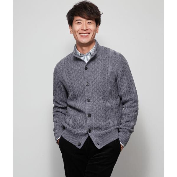 ニューヨーカー（NEWYORKER）/プレーティング スタンドカラーカーディガンの通販は