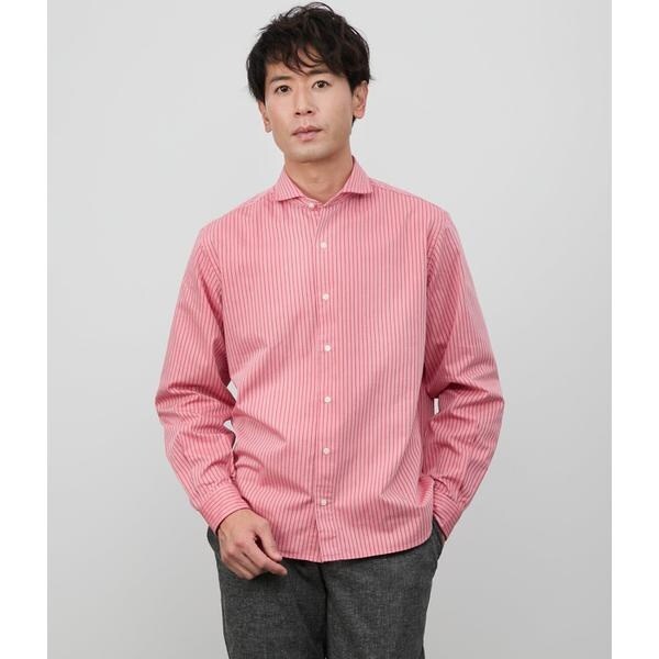 【NEW】ニューヨーカー(NEWYORKER)/コットンリネンストライプ 長袖カッタウェイカラーシャツの通販は
