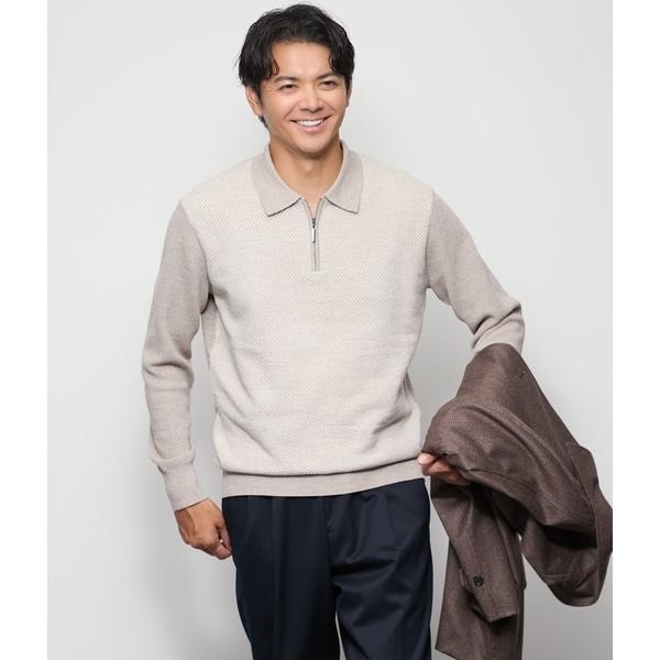 ニューヨーカー（NEWYORKER）/襟付きハーフジップニット